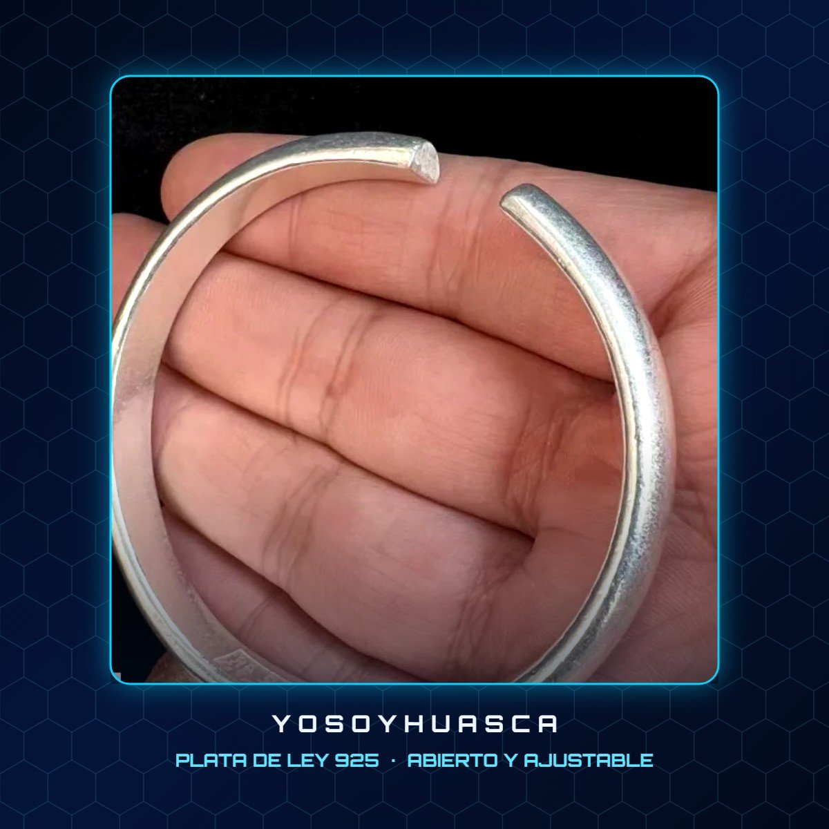 Brazalete de Plata 925 Abierto Ajustable 2 Brazalete de plata 925 abierto ajustable YoSoYhuasca