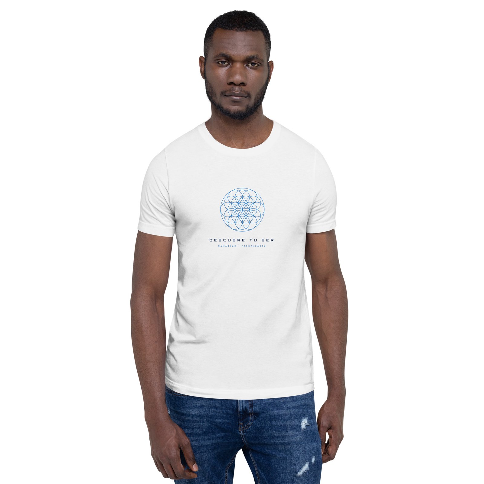 Playera Flor de la Vida · Línea Minimalista · YoSoYhuasca (Blanca) 5 Playera Flor de la Vida · Línea Minimalista · YoSoYhuasca (Blanca) – vista 5