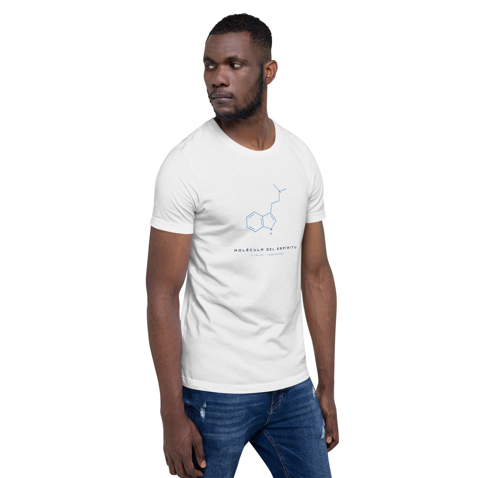 Playera Molécula del Espíritu · Línea Minimalista · YoSoYhuasca (Blanca) 6 Playera Molécula del Espíritu · Línea Minimalista · YoSoYhuasca (Blanca) – vista 6